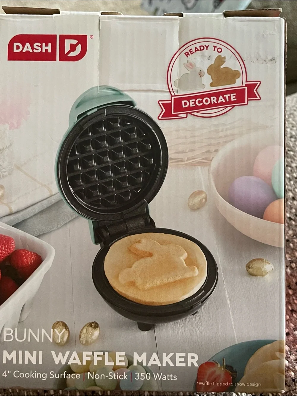 Dash Mint Green Mini Bunny Waffle Maker